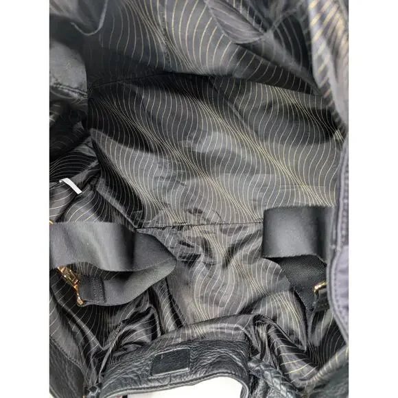 Rosie Pope Pregnant In Heals black Nylon pebbled leather diaper bag black - Picture 13 of 13